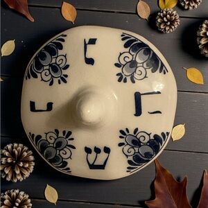 Hand Painted Delft Holland Ceramic Dreidel